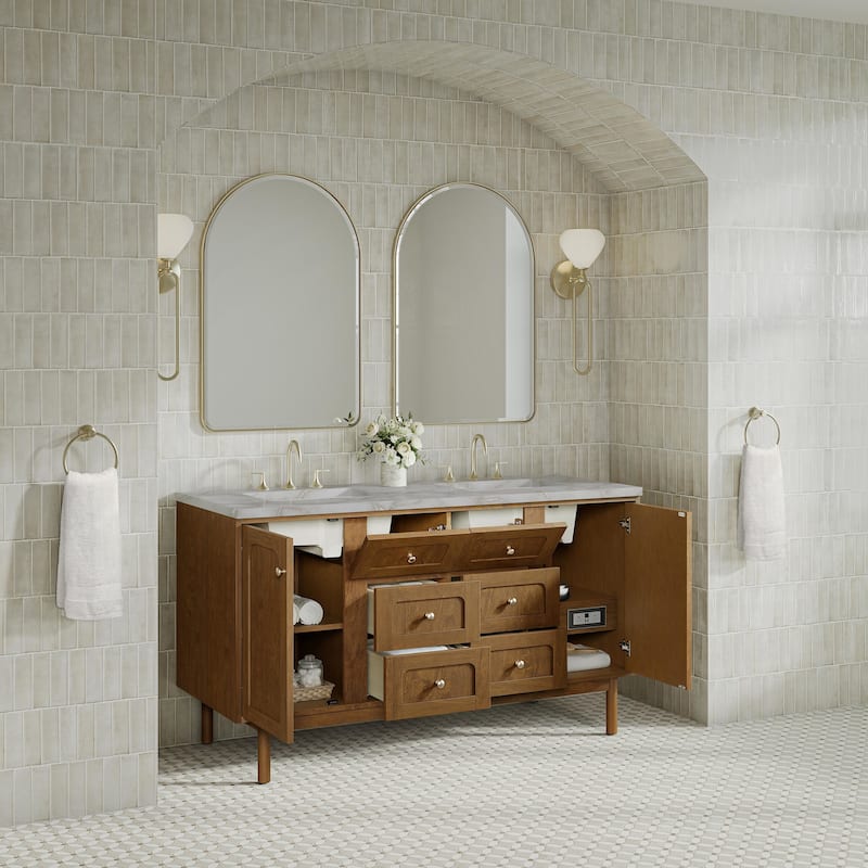 James Martin Vanities 545-V60D-FVSL Laurent 60" Double Basin Poplar