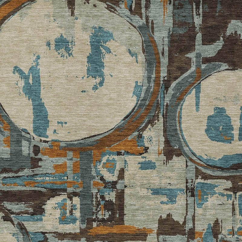 HomeRoots Geometric Transitional Rectangle Outdoor Rug