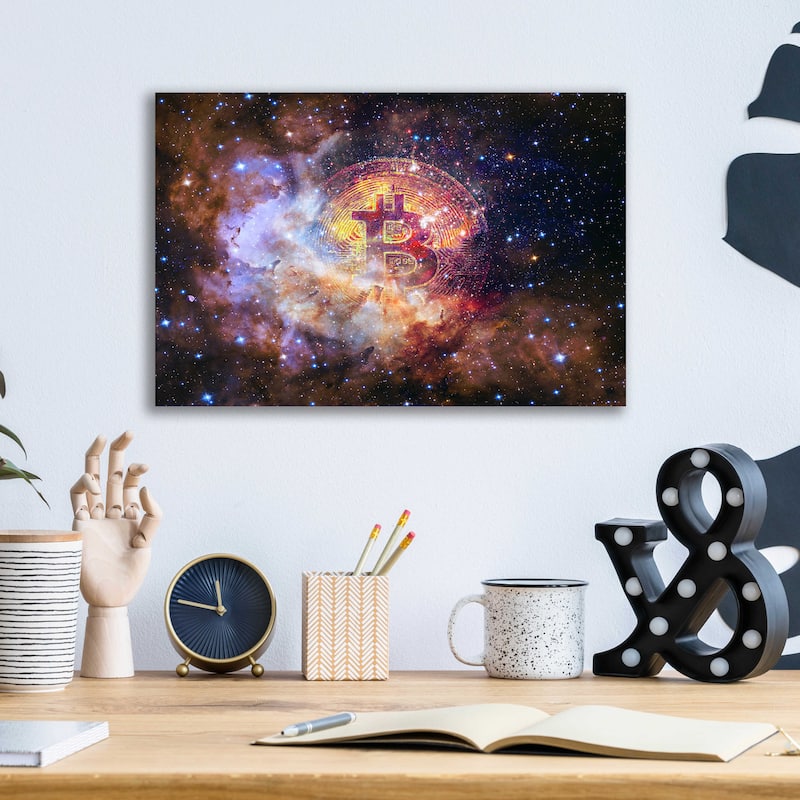 Epic Art 'Bitcoin Nebula', Acrylic Glass Wall Art