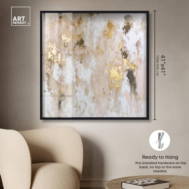 Golden Glimmer Gesture II Shadowbox by Art Remedy
