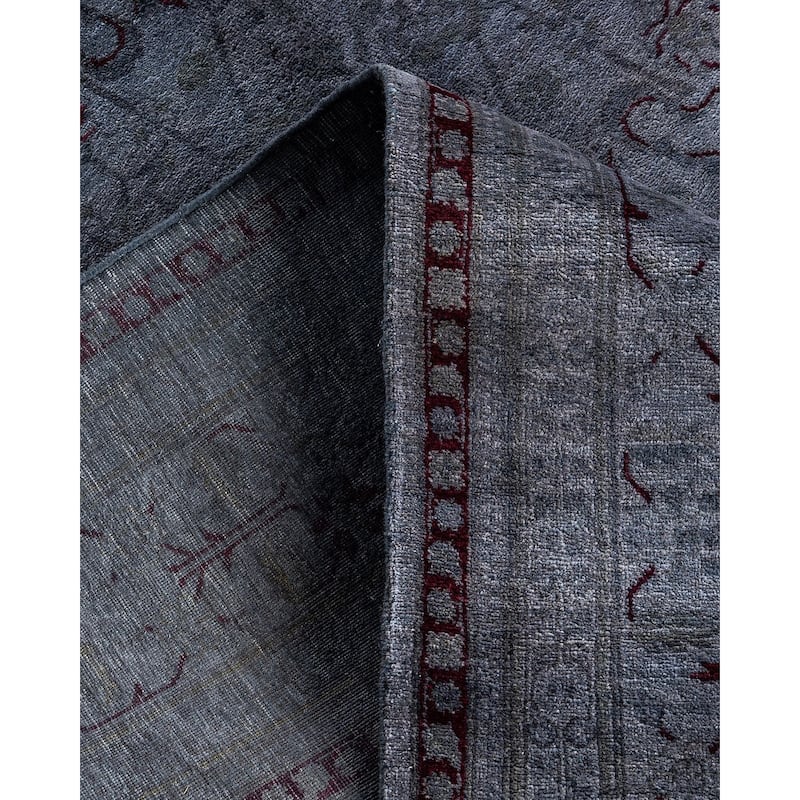 Fine Vibrance One-of-a-Kind Hand-Knotted Area Rug - Gray, 6' 2" x 9' 1" - 6' 2" x 9' 1"