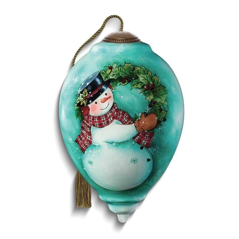 Curata Tidings of Joy By Susan Winget Hand-Painted Glass Ornament