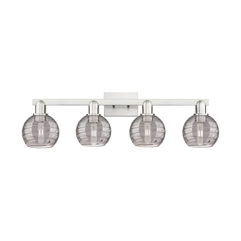Innovations Lighting 716-4W-9-36 Athens Deco Swirl Vanity Athens Deco - Brushed Satin Nickel / Light Smoke Deco Swirl
