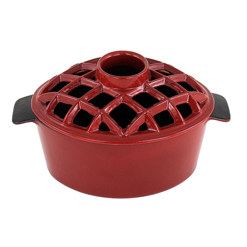 Minuteman International Traditional Lattice Top Steamer, 6.5 Inch Tall, Red