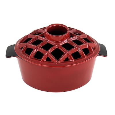 Minuteman International Traditional Lattice Top Steamer, 6.5 Inch Tall, Red