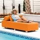 preview thumbnail 3 of 9, Jaxx Alvy Outdoor Sun Lounger - Luxurious Sunbed with Wood Feet Sunbrella
