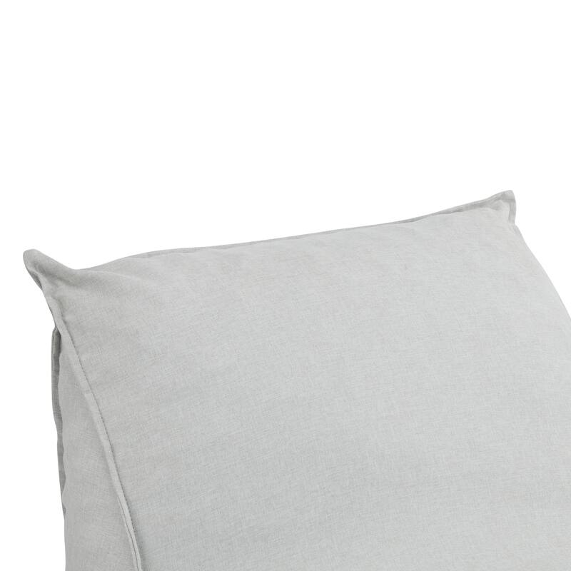 Roomfitters Perry Outdoor Bean Bag Lounge Chair with Water Repellent Fabric, Half Length Design, Light Grey