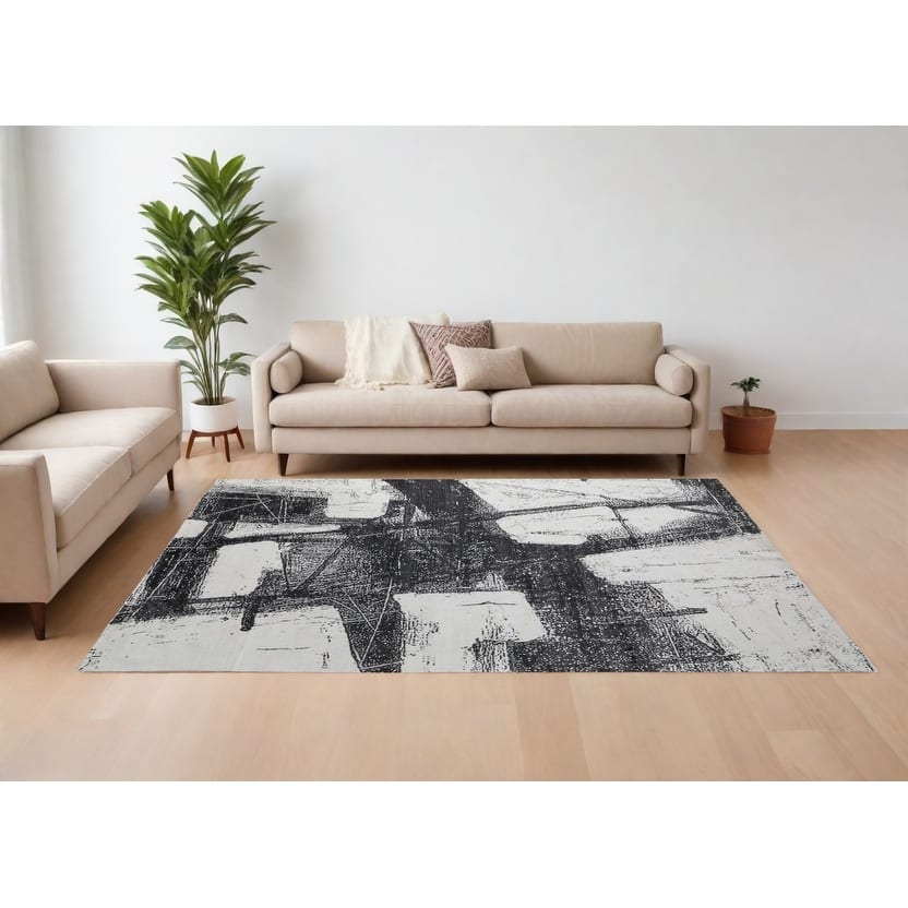 HomeRoots Abstract Industrial Rectangle Area Rug - 180.00 in. x 144.00 in. x 0.31 in.