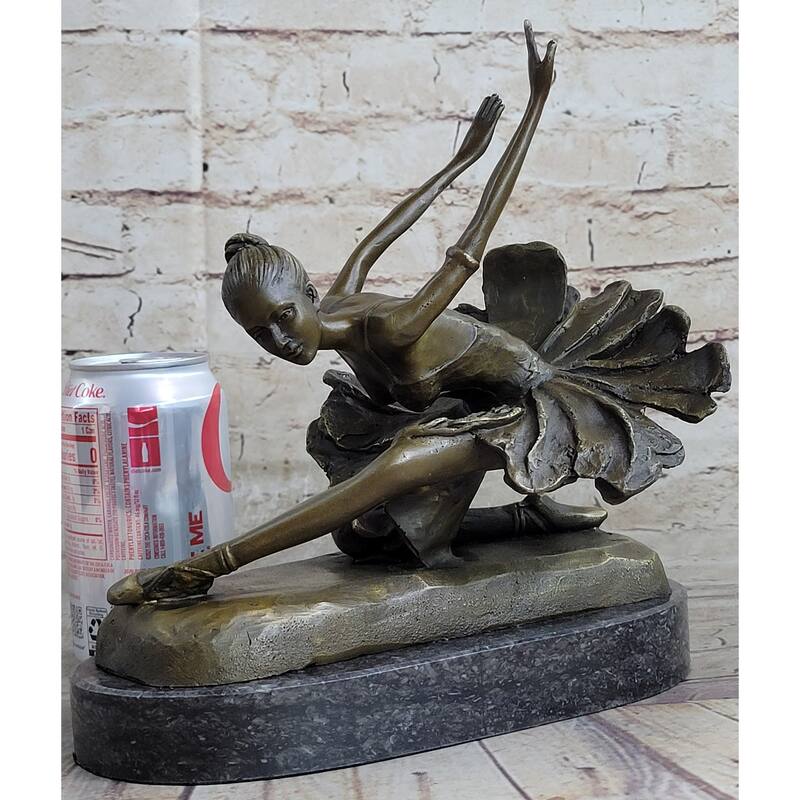 Original Bronze Statue Free As Bird Ballerina Dancer Art Deco Marble Figurine Nr