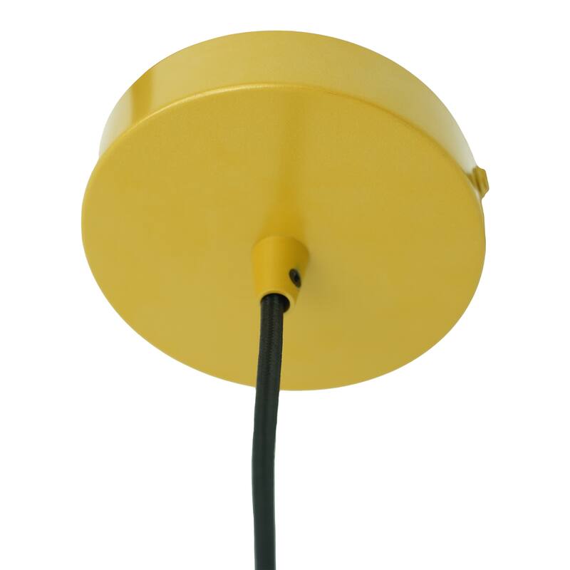 Glam Matte Black Pendant Light with Brass Accents