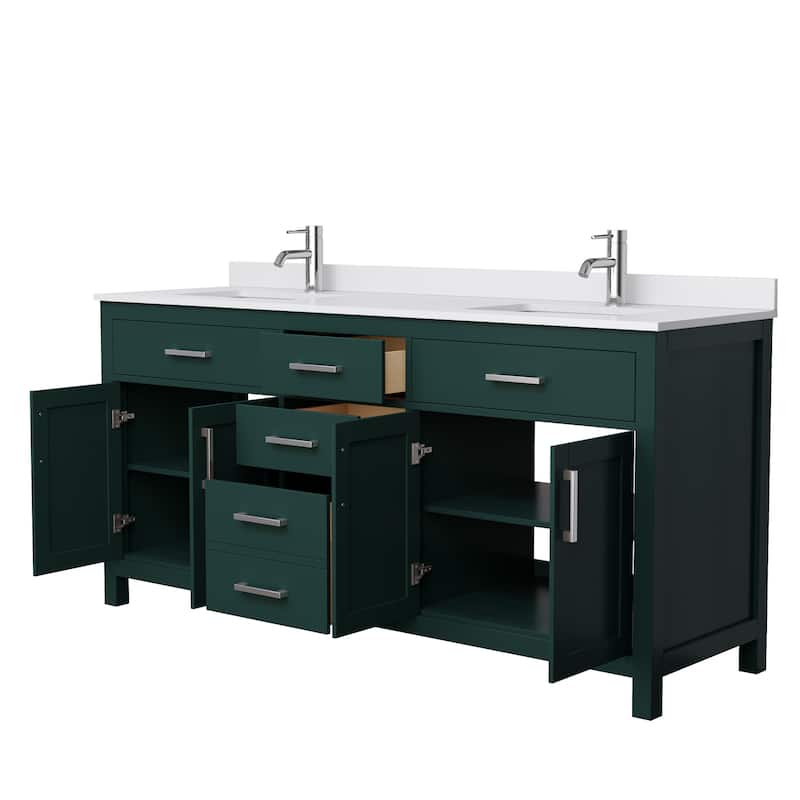 Beckett 72-inch Double Vanity with Cultured Marble Top