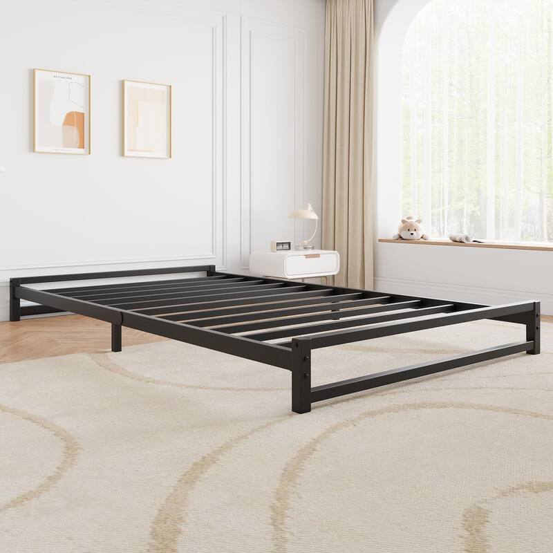 6 Inch Metal Platform Bed Frame with Steel Slat Support