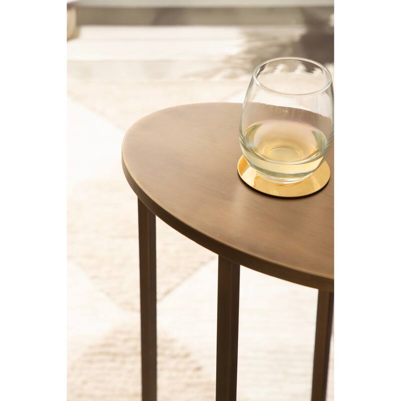 Kate and Laurel Natalli Metal Oval C-Table