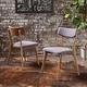preview thumbnail 45 of 76, Chazz Mid Century Upholstered Dining Chairs (Set of 2) by Christopher Knight Home Dark Grey + Natural Oak