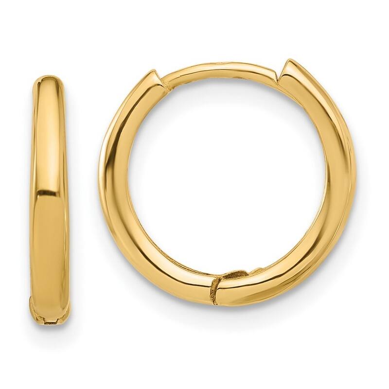 Curata 14k Yellow Gold Polished Hinged Hoop Earrings - 14.3x14.3mm