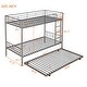 preview thumbnail 3 of 15, Twin-Over-Twin Metal Bunk Bed With Trundle,Can be Divided into two beds,No Box Spring needed,Ultimate Space Saver