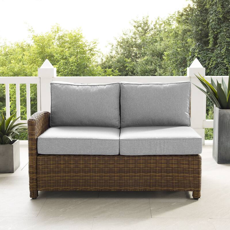 Crosley Bradenton Outdoor Wicker Sectional Left Side Loveseat - 52.75 "W x 31.5 "D x 32.5 "H