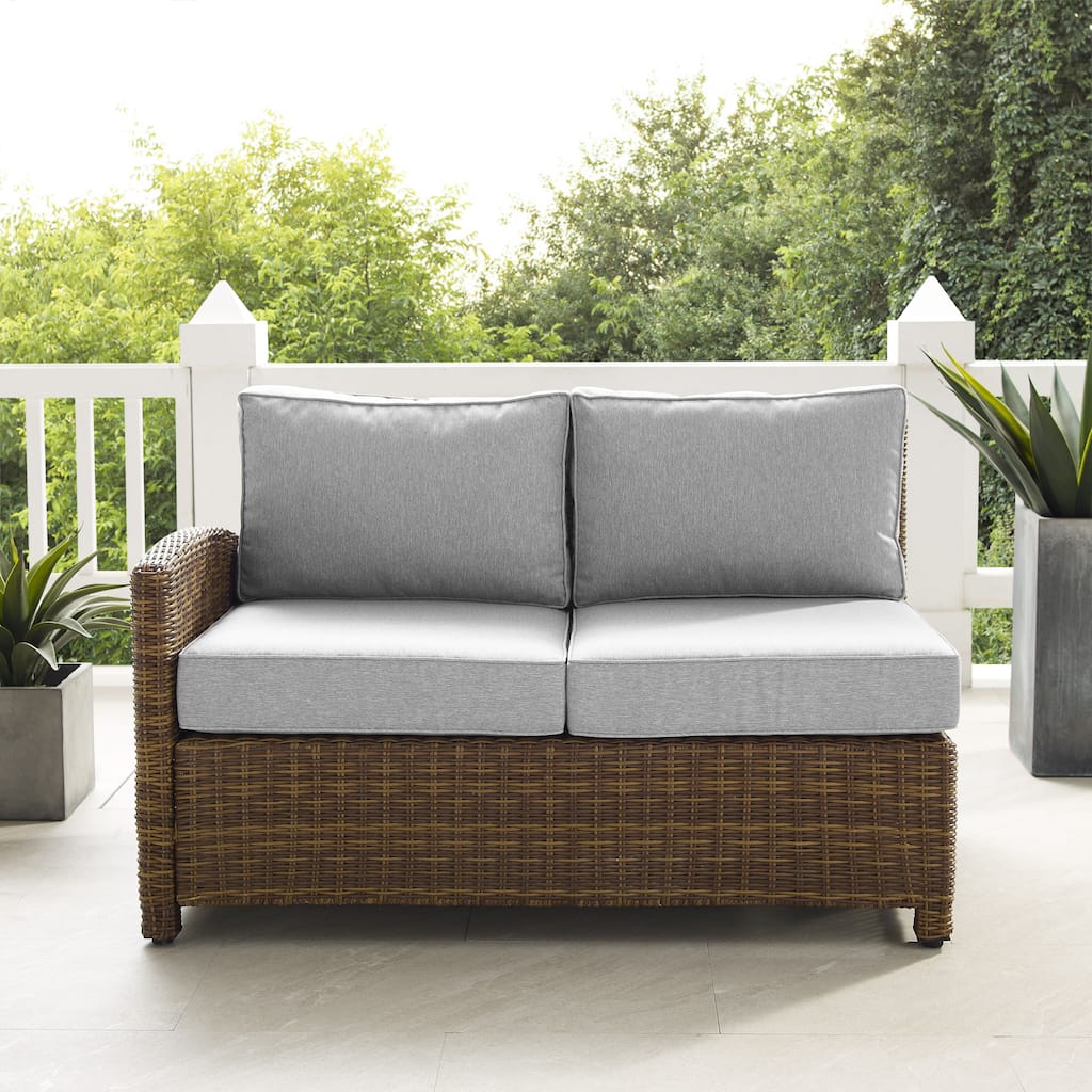 Crosley Bradenton Outdoor Wicker Sectional Left Side Loveseat - 52.75 "W x 31.5 "D x 32.5 "H