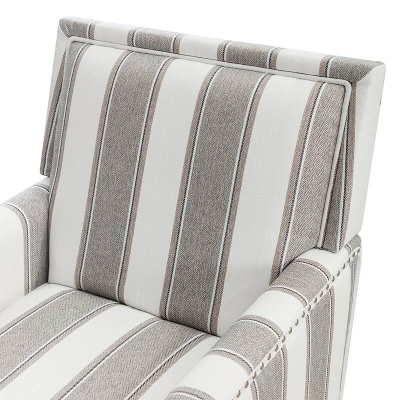 Modern Fabric Accent Chair with Upholstered Armrest Wooden Legs and Pillow for Living Room