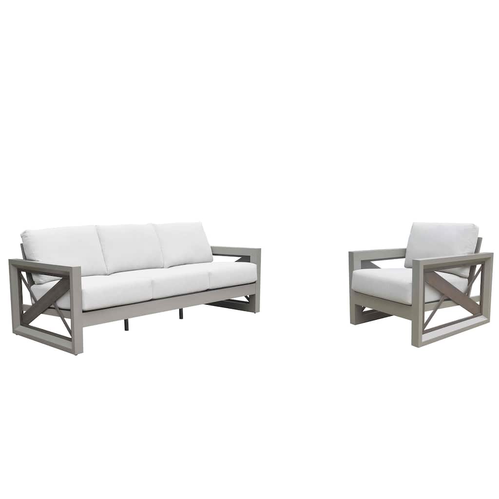 Diglur 2-Piece Outdoor Lounge Set, Gray