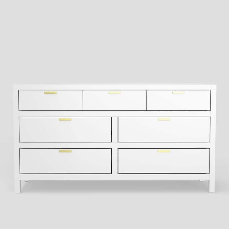 Carmel 7 Drawer Dresser, White