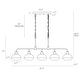 preview thumbnail 4 of 6, Modern Glam Large Farmhouse Gold Glass Chandelier Linear Island Dining Room Bar Pendant Lights - L 43.3" * W 7.1"* H 23"