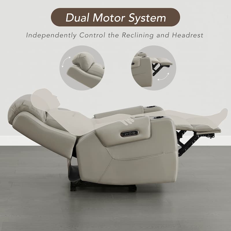 Anya Power Genuine Leather Recliner Chair Lay Flat Recliner