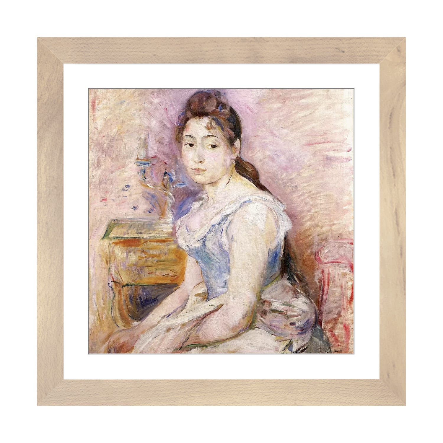 BertheMorisot、JEUNE FILLE AU CORSET BLEU Young Woman In A Blue Corset; Jeune Fille Au Corset Bleu