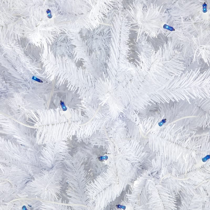 6.5' Slim Geneva White Spruce Artificial Christmas Tree Blue Lights - 6.5 Foot