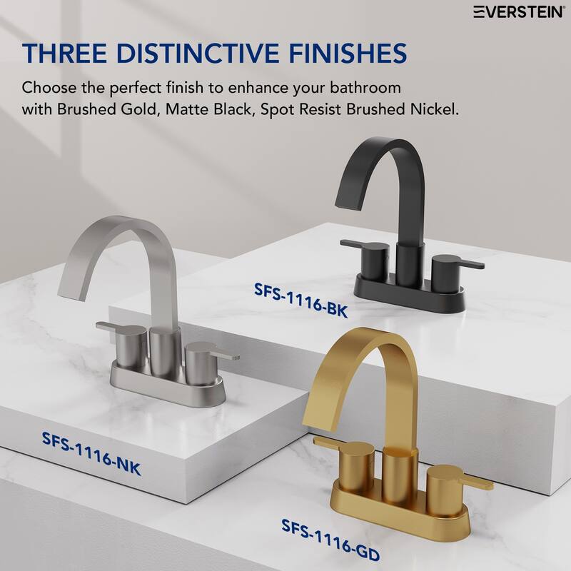 Double Handles 4 inche Centerset Bathroom Sink Faucet