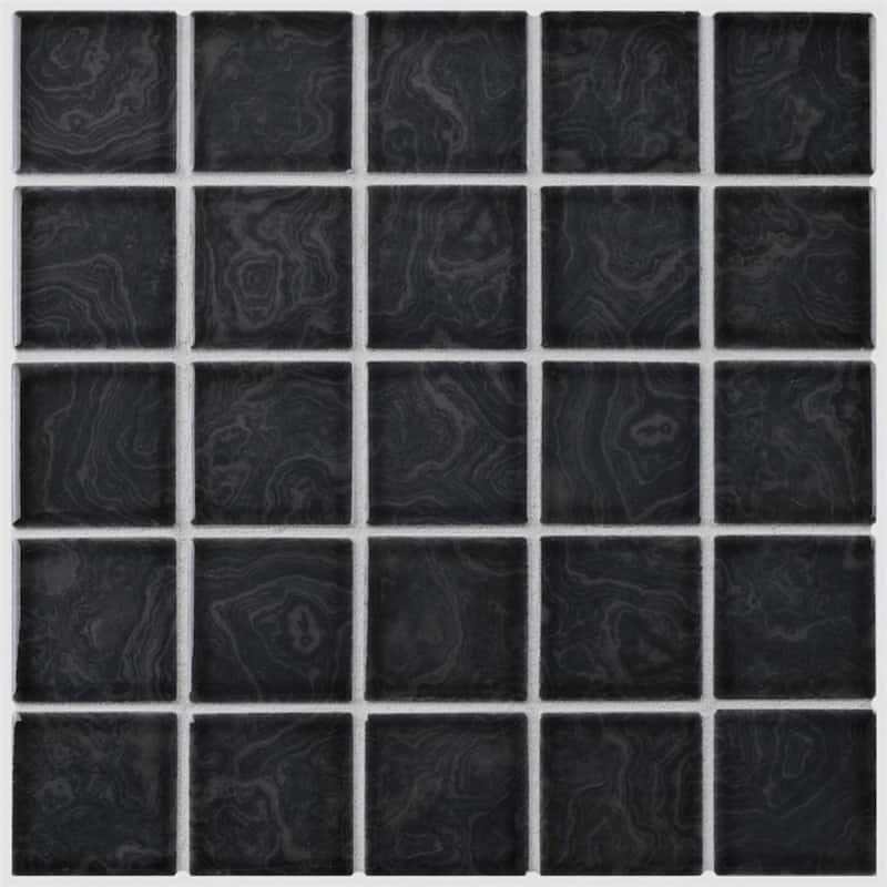 Merola Tile Resort Storm Black 12" x 12" Porcelain Floor and Wall Tile