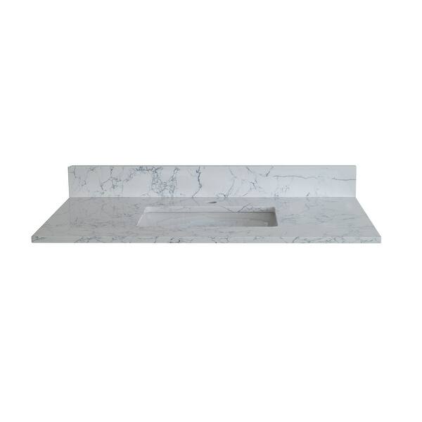 43x22 Inch Bathroom Stone Vanity Top with Undermount Ceramic Sink Bed