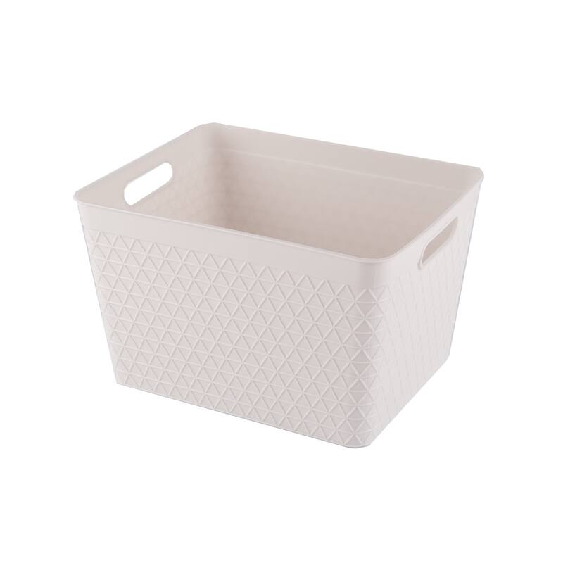HANAMYA Storage Bin Organizer with Handle | Stationery Organizer | Desk Drawer Organizer, Set of 6 - 6 Liter, Set of 4