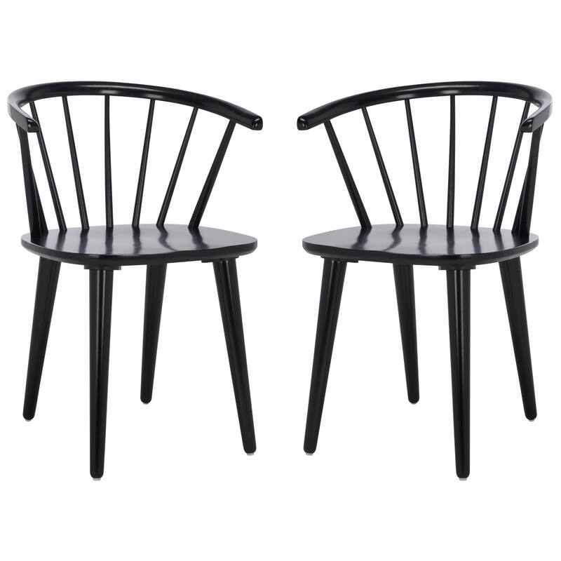 SAFAVIEH HOME Mandalyn Dining Chairs (Set of 2) - 21"W x 21"D x 30"H - Black