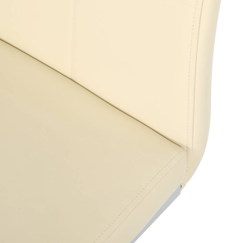 Modern PU Dining Chair Living Room Chair Upholstered Chair, Electroplated Metal Chair Leg Design, Kitchen (Set Of 4)