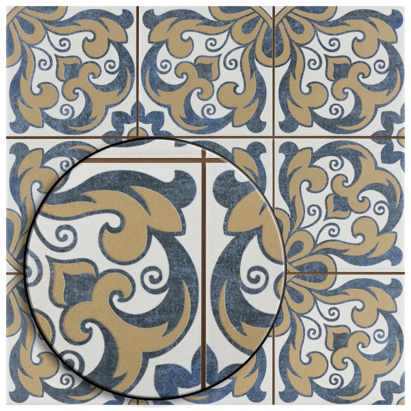 Merola Tile Harmonia Royal Bloom 13" x 13" Ceramic Floor and Wall Tile