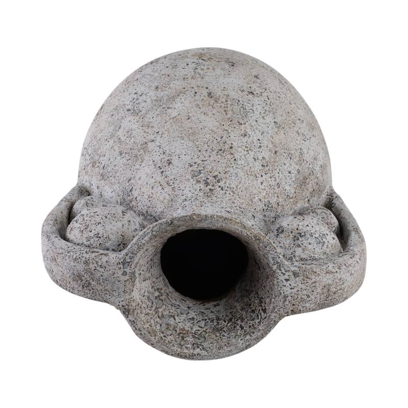 Terracotta Amphora Vase with Orbs Under Handles - Gray, 26"