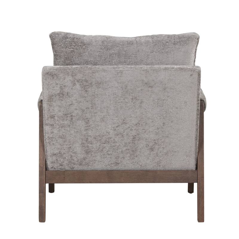 Roomfitters Mid-Century Modern Accent Chair, Velvet Upholstery with Solid Wood Frame and Plush Cushion, Ideal for Living Room
