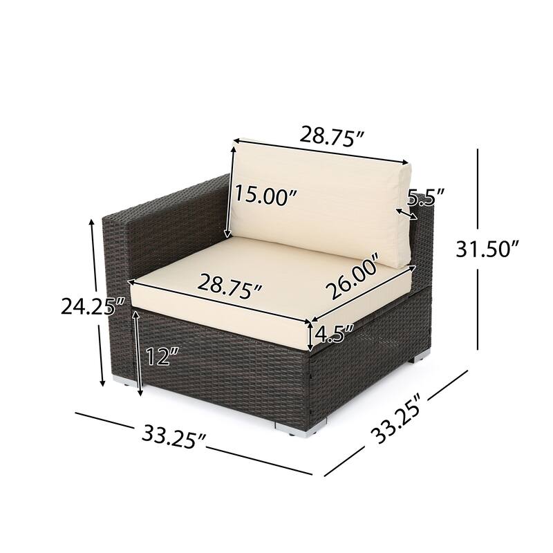 Roomfitters Wicker Lounge Chair with Cushions for Comfortable Outdoor Seating, Stylish Patio Furniture with Durable Frame