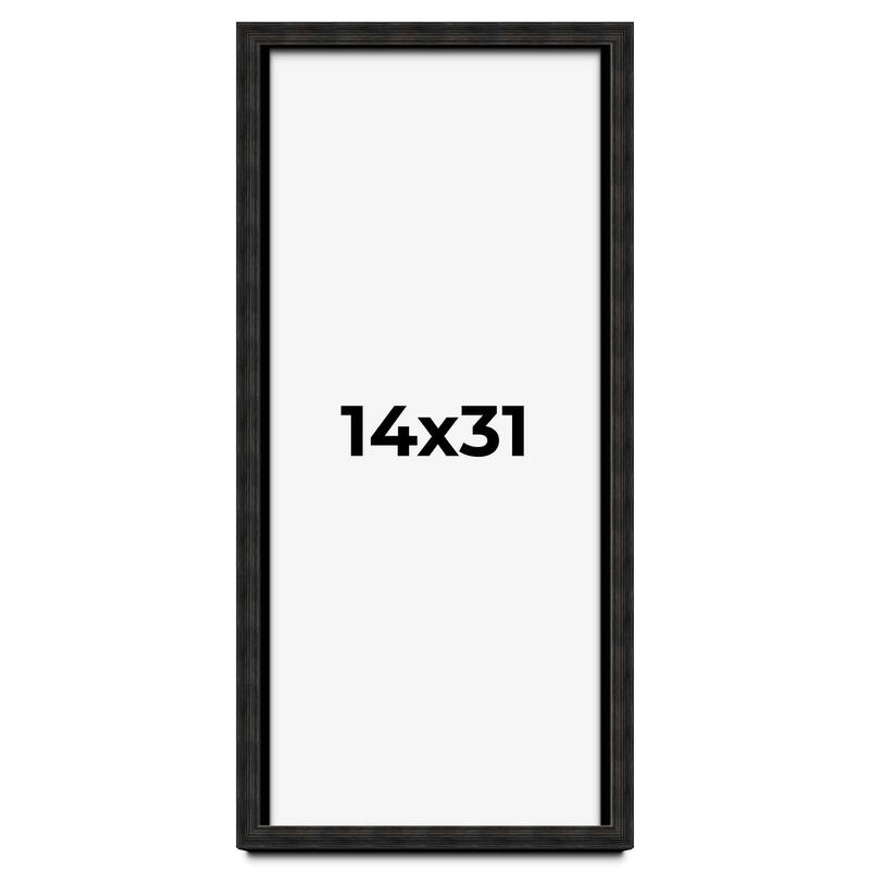 14x31 Shadow Box Black Rustic Barnwood Display Frame | 1.125 Inch