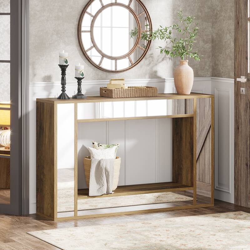 47 Inches Farmhouse Console Table with Storage Shelf