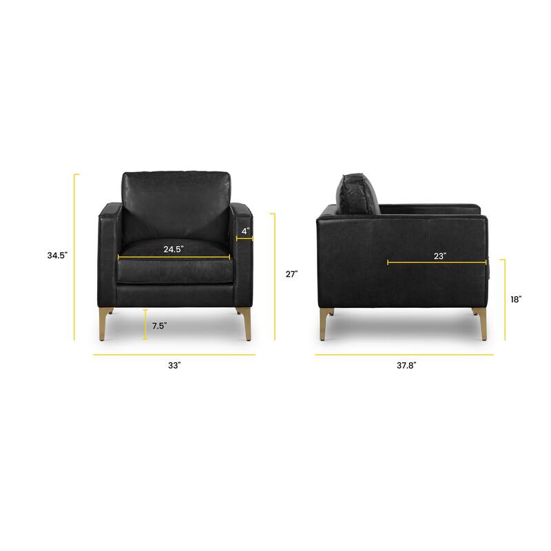 Poly & Bark Mateo Lounge Chair - Full Grain Genuine Italian Leather