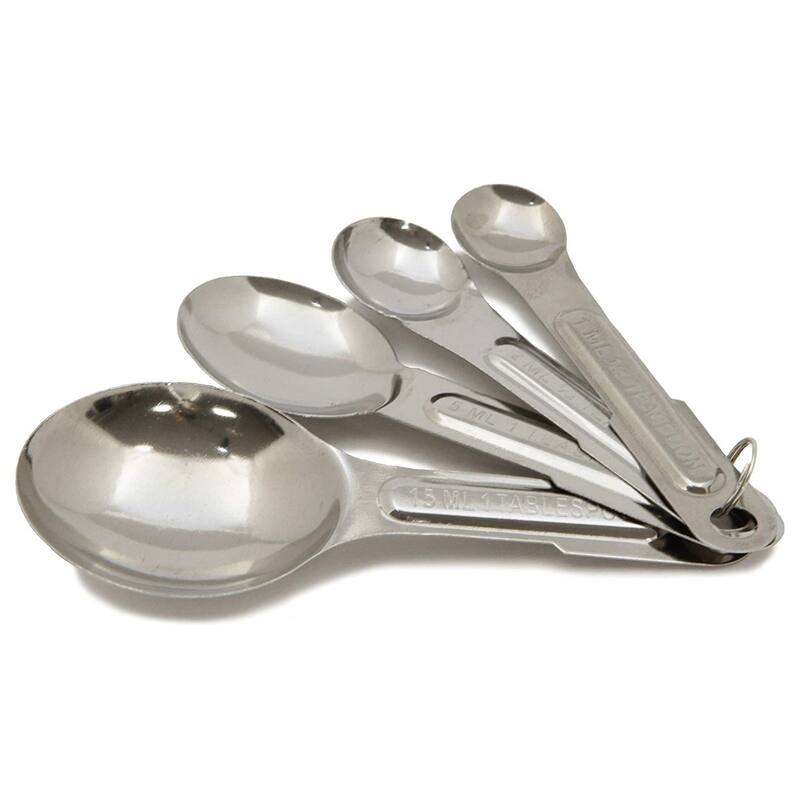 Chef Craft 4 Piece Nesting Stainless Steel Measuring Spoon Set - 1/4 Teaspoon to 1 Tablespoon - 1 Set