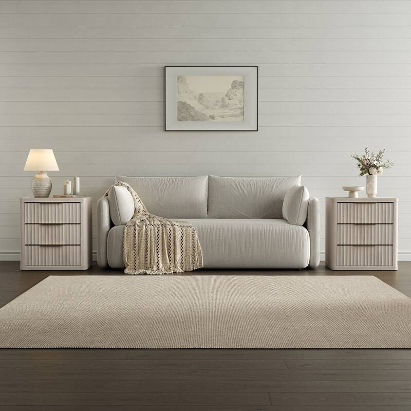 Versatile Retro Nightstand 3 Drawers Wavy Design