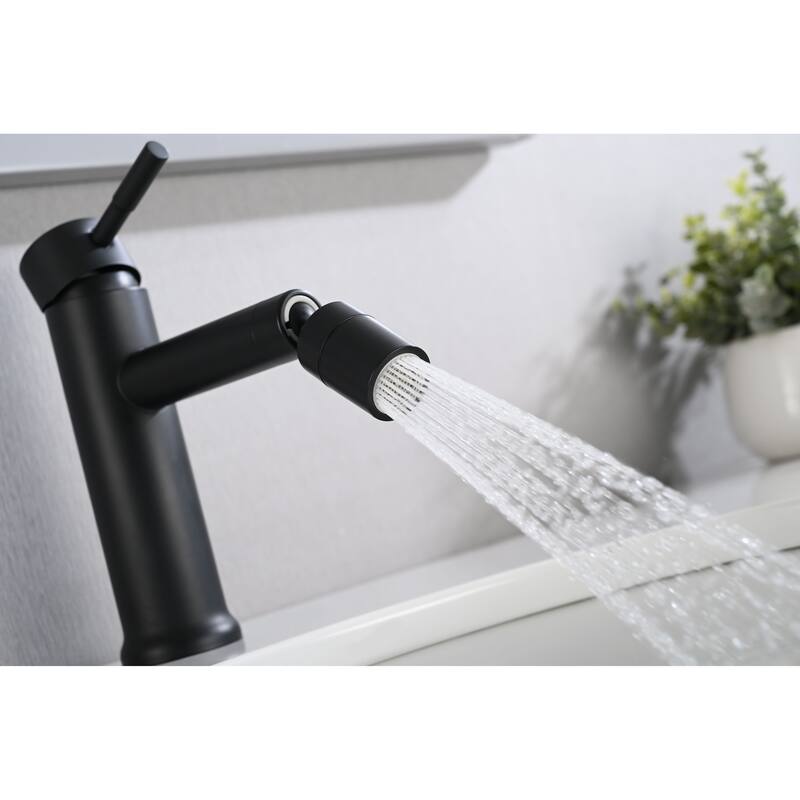 Single Handle Bathroom Sink Faucet with 360° Swivel Aerator and Dual Water Flow Mode, Anti Corrosion and Scratch Resistant