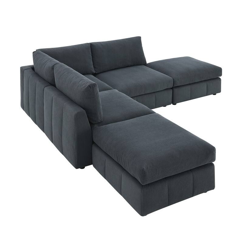 93 "modern sectional sofa, vertical stripes, 5 seat armless sofa