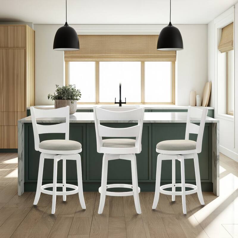 Blair Counter Height or Bar Height Rubberwood Barstool with Fabric Seat