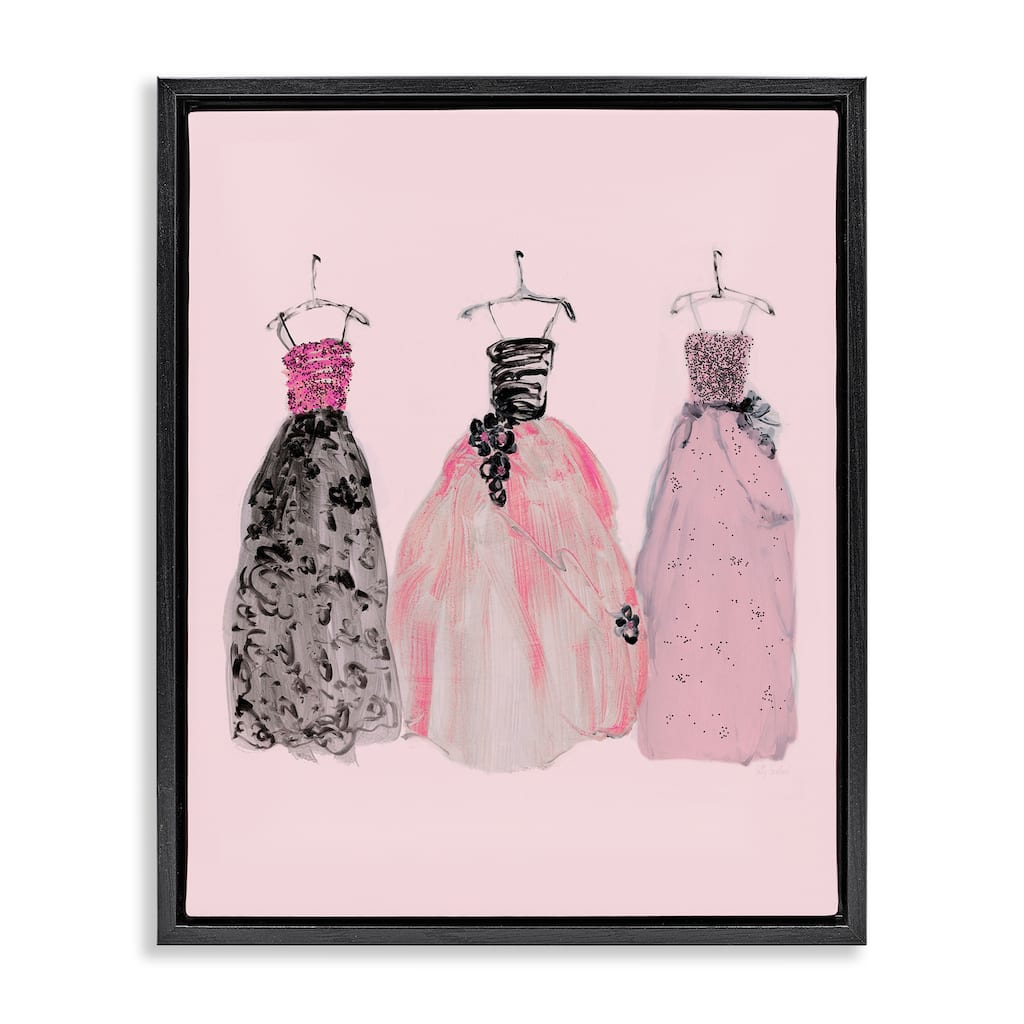Stupell Trendy Glam Gowns Framed Floater Canvas Wall Art Design By Sally Swatland