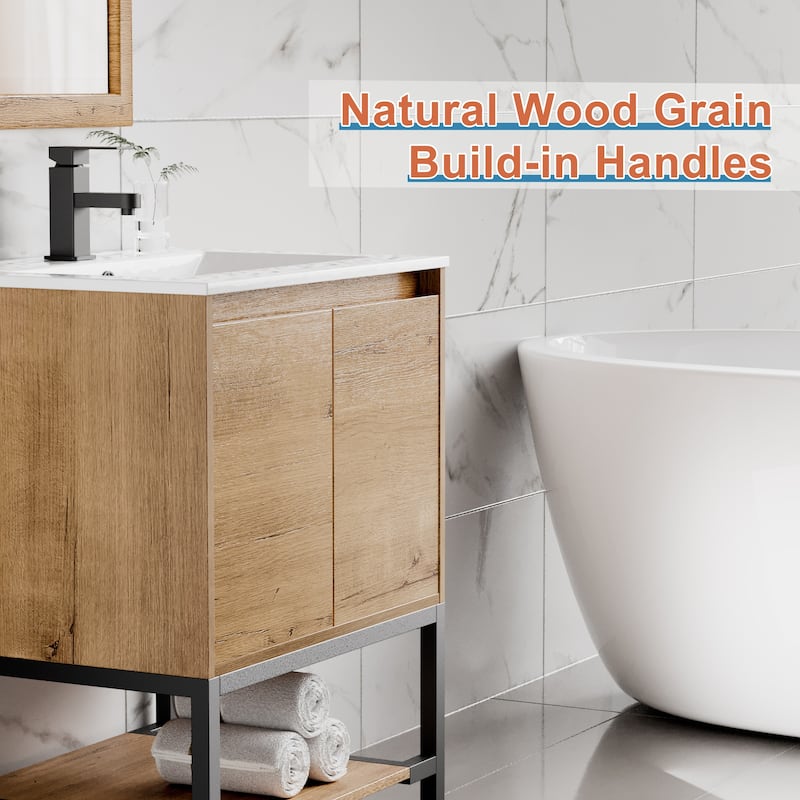 Bathroom Vanity Set Under-mount Ceramic Sink Combo Free Standing
