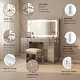 preview thumbnail 8 of 26, Boahaus Elara Extra-Large Vanity Desk with 11 Drawers – Smart LED Mirror & Speakers, Hollywood Lights, or Standard Mirror
